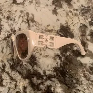 BALLY Cream Colored Double B Oversized Sunglasses Bally BY 0112 52E 66 Men, Women sunglasses - Contact lenses, main image 4
